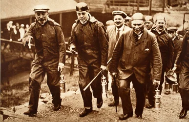 King Edward VIII and the Miners Going Down Cwmner Pit, Cardiff